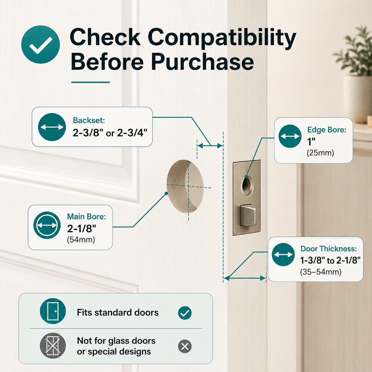 Smart Fingerprint Door Knob | Keyless Entry Lock with App & Backup Keys