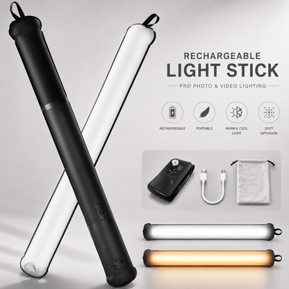 Inflatable LED Light Stick – Portable, Bi-Color, Rechargeable for Photography & Video