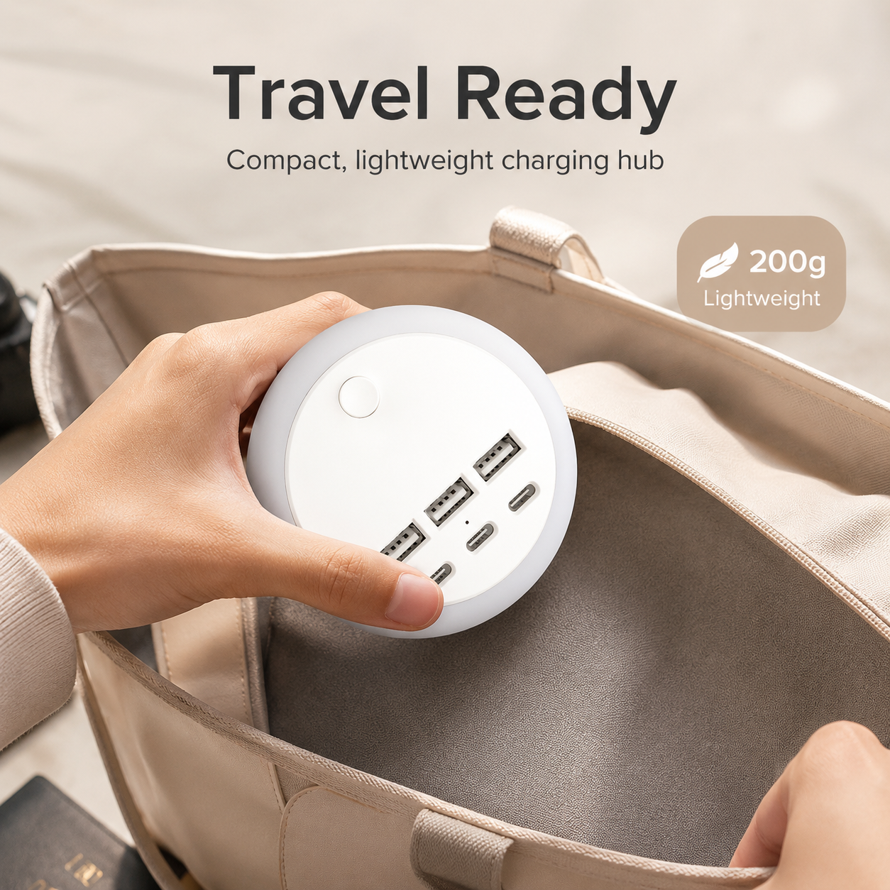 6 Port USB Power strip (3USB-A+3USB-C) | 8 Night Light Modes
