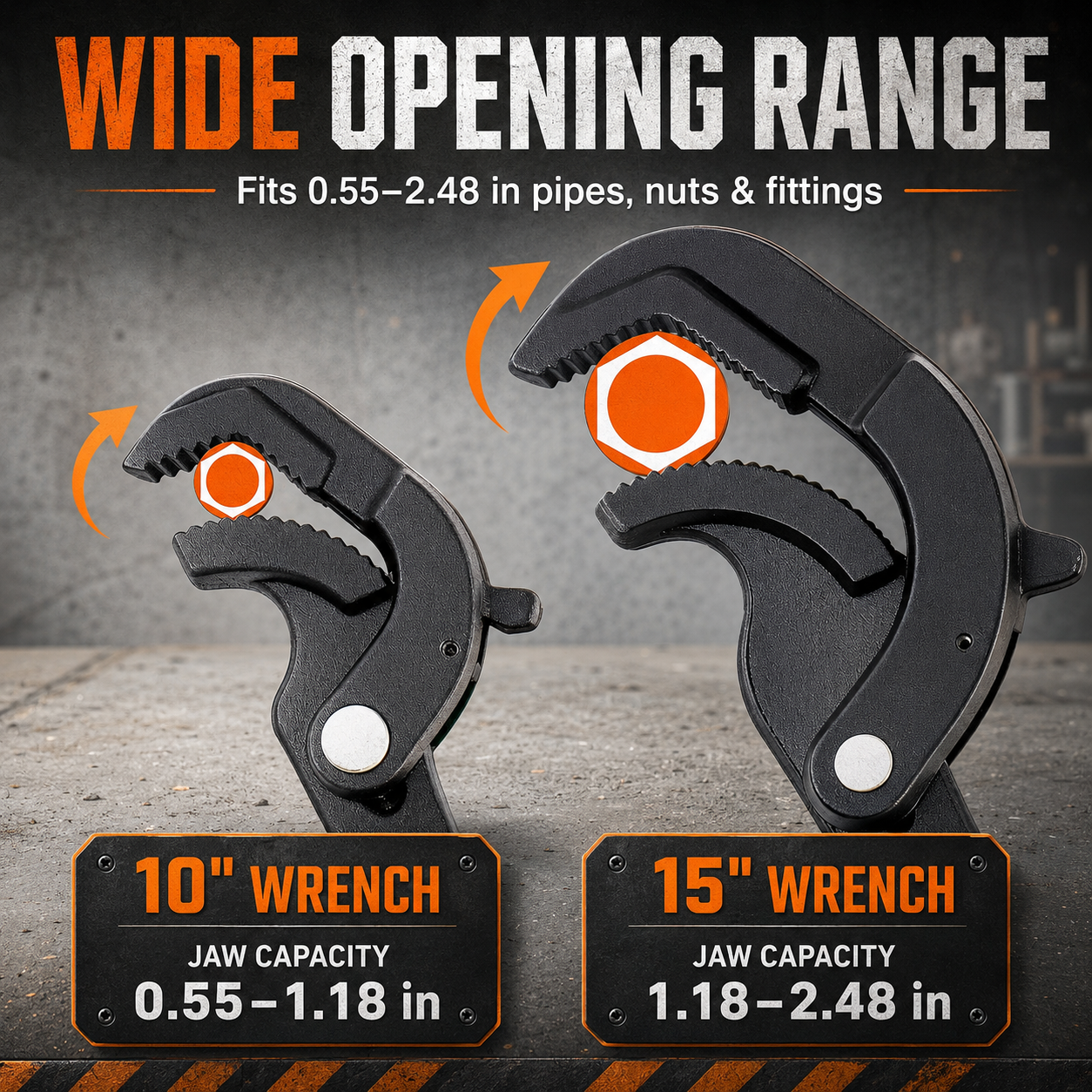 Heavy Duty Pipe Wrench Set