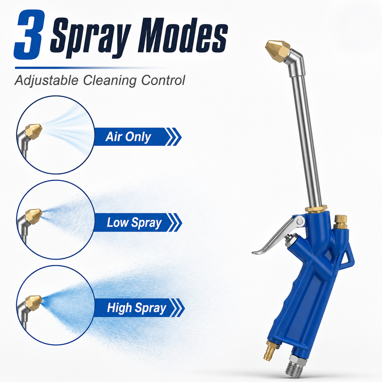 Air Blow Gun Pneumatic Engine Cleaning Gun with 4Ft Hose, Cleaning Degreaser Sprayer Tool