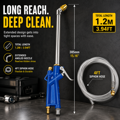 Air Blow Gun Pneumatic Engine Cleaning Gun with 4Ft Hose, Cleaning Degreaser Sprayer Tool