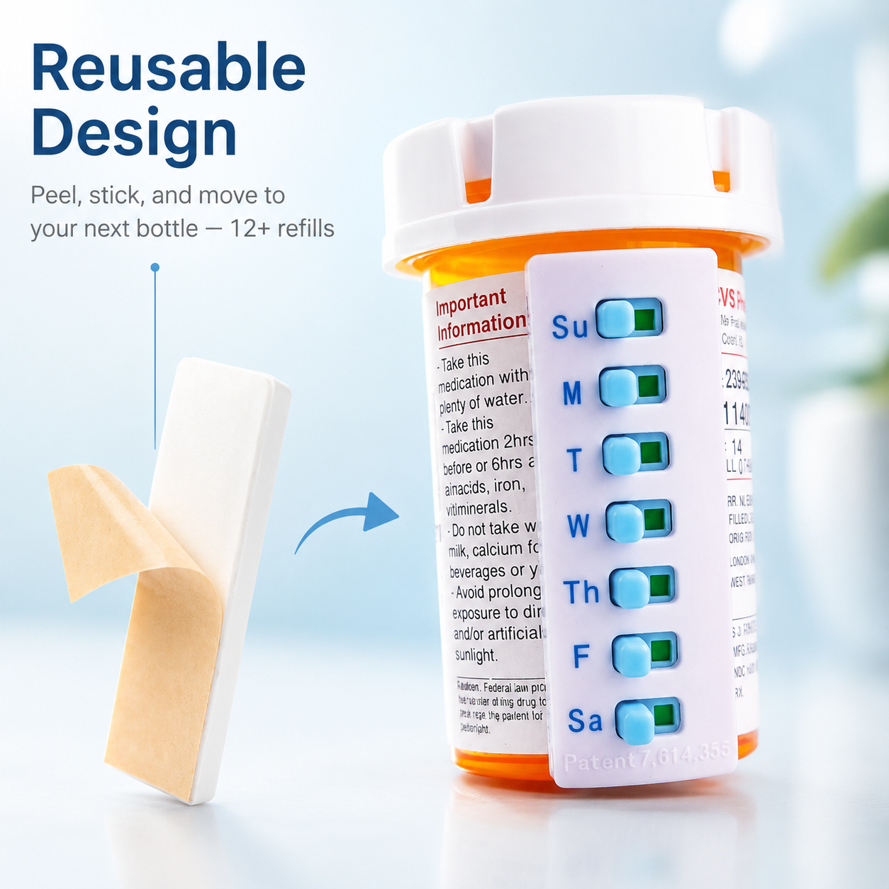 TAKE-N-SLIDE Peel and Stick Reusable for 12 + Refills
