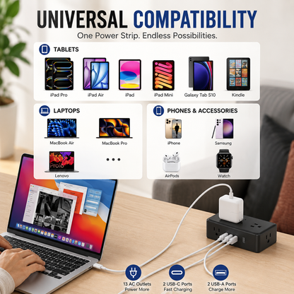 Clamp-On Power Strip ⚡ – 10 Ports, 70W Fast Charge, Zero Desk Clutter