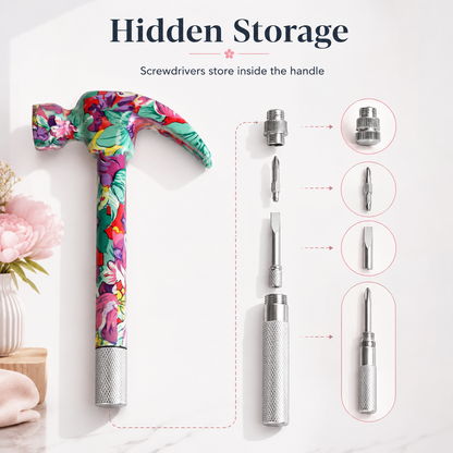 6 in 1 Mini Multi-Function Floral Hammer Screwdriver Tool