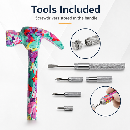 6 in 1 Mini Multi-Function Floral Hammer Screwdriver Tool