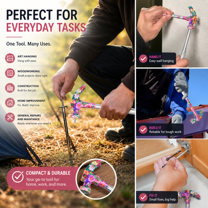 6 in 1 Mini Multi-Function Floral Hammer Screwdriver Tool
