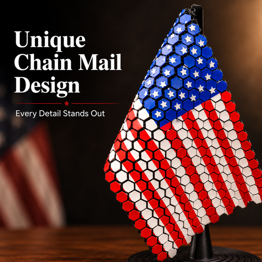 3D Printed American Flag Chain Mail Desk Decor