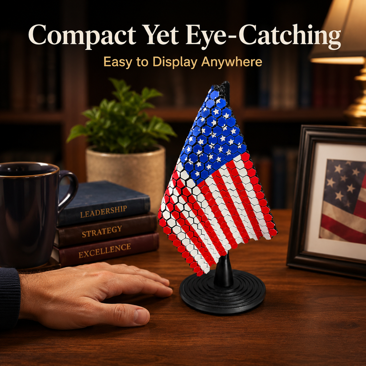 3D Printed American Flag Chain Mail Desk Decor