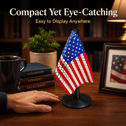 3D Printed American Flag Chain Mail Desk Decor