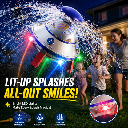🚀 UFO Rocket Sprinkler Toy – 360° Spinning Splash Fun for Kids