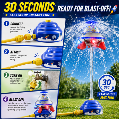 🚀 UFO Rocket Sprinkler Toy – 360° Spinning Splash Fun for Kids