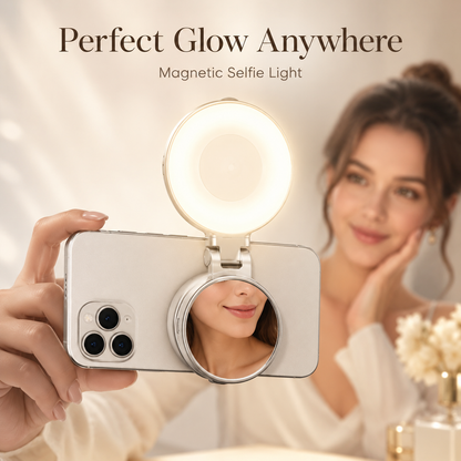 3-in-1 Magnetic Selfie Light with Mirror | Portable Phone Fill Light