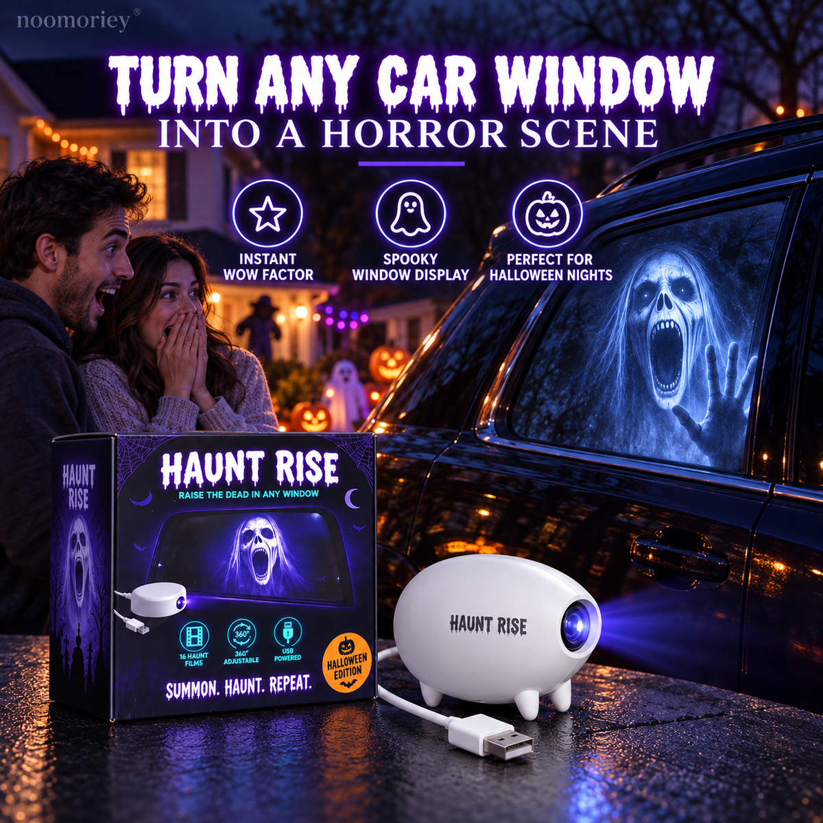 👻 ANIMATED HALLOWEEN PROJECTOR | 16 Spooky Projection Films for Windows, Walls & Party Decor