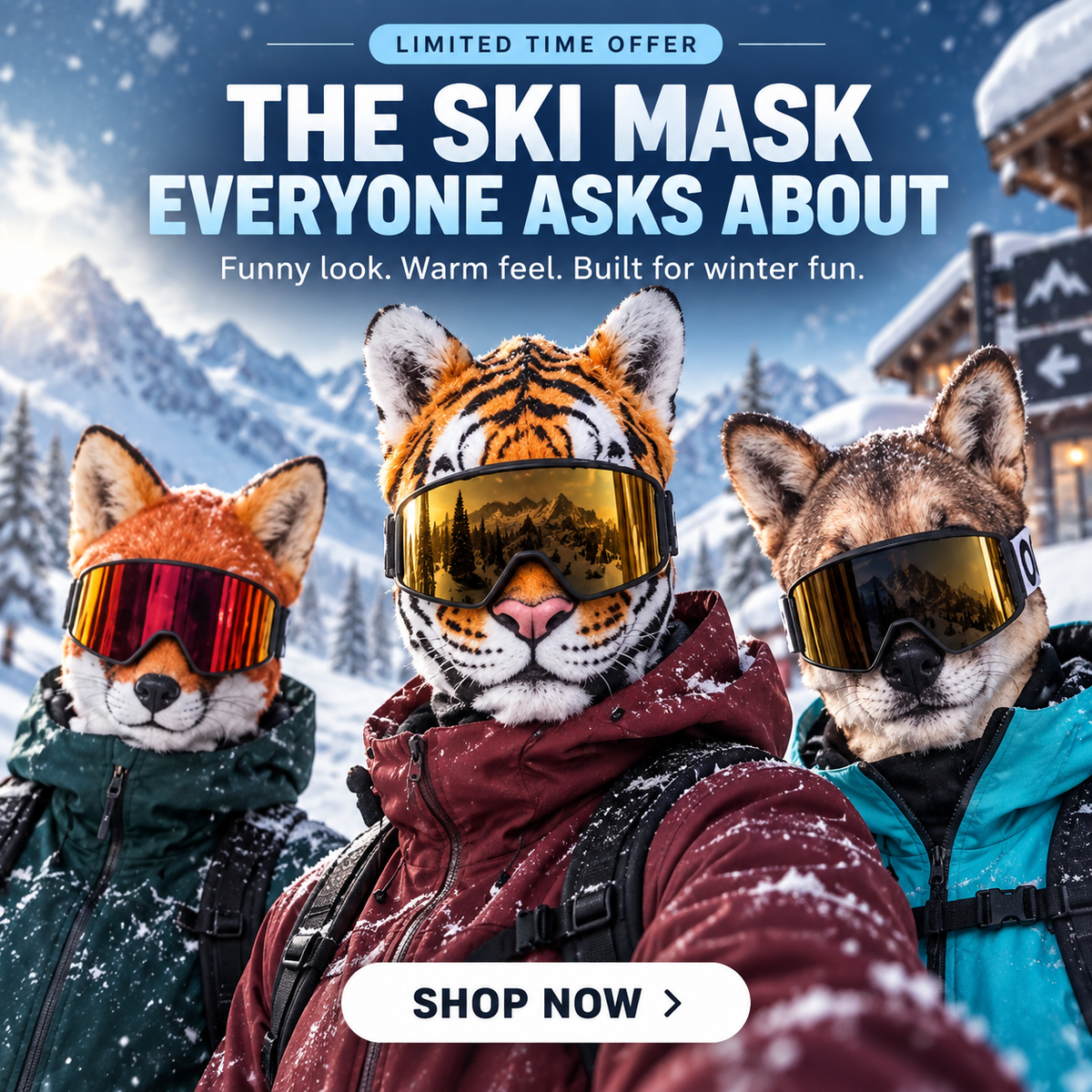 🦊❄️ 50% OFF Animal Face Ski Mask – The Funniest Winter Balaclava Everyone Will Ask About