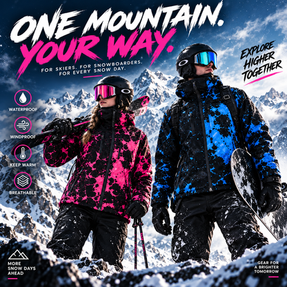 ❄️ Weather-Reactive Snow & Moisture Color-Changing Insulated Winter Ski Jacket 🏂