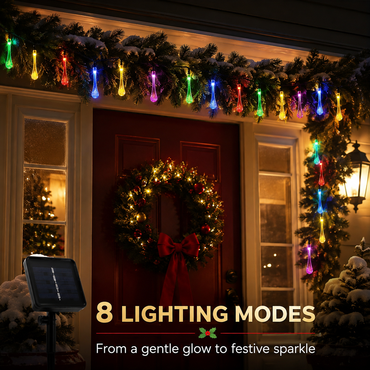 🎄 Holiday Lighted Garland ✨ Warm LED Christmas Decor For Home & Outdoor