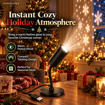 🎄 Christmas Window Projector Light – USB-Powered Flexible Holiday Snowman Display