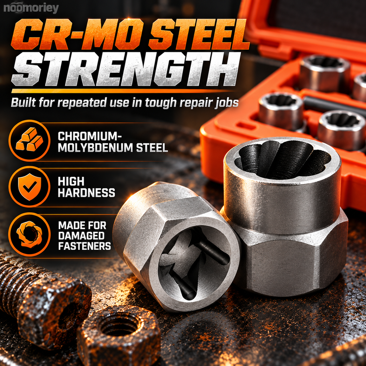 10-Piece Screw Extractor Set – Remove Stripped, Broken & Stuck Bolts with Ease