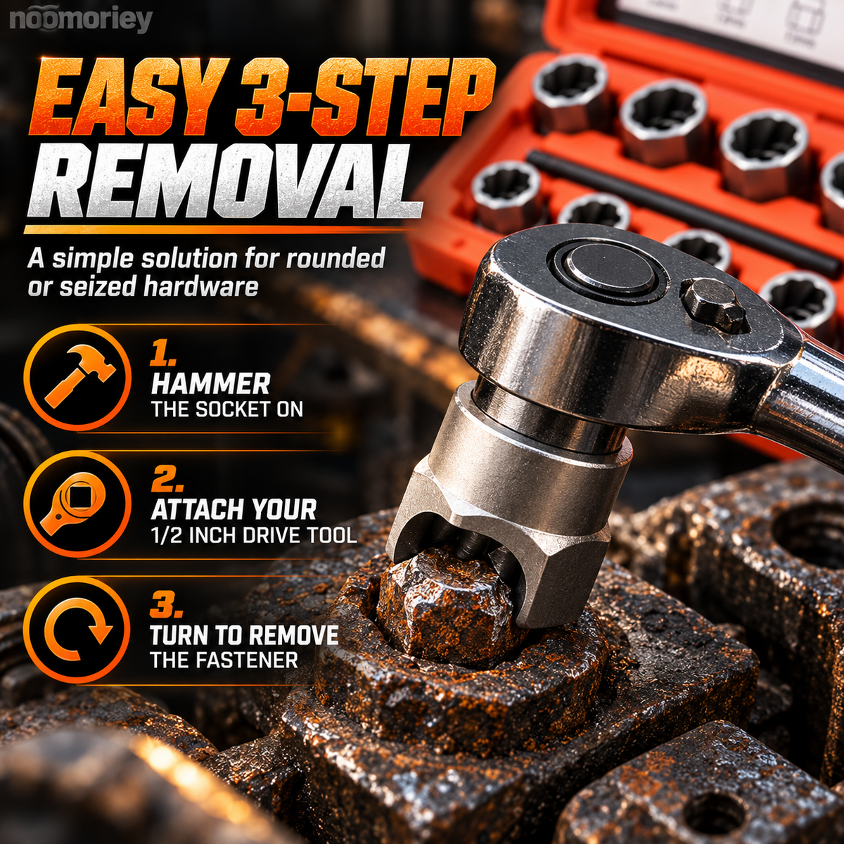 10-Piece Screw Extractor Set – Remove Stripped, Broken & Stuck Bolts with Ease