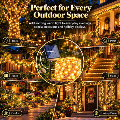 🎁Solar Outdoor String Lights – 72FT 200 LED Fairy Lights with 8 Modes
