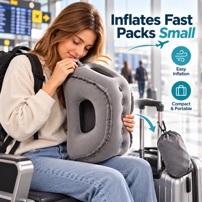 😴Inflatable Airplane Sleep Pillow – Sleep Better on Every Flight