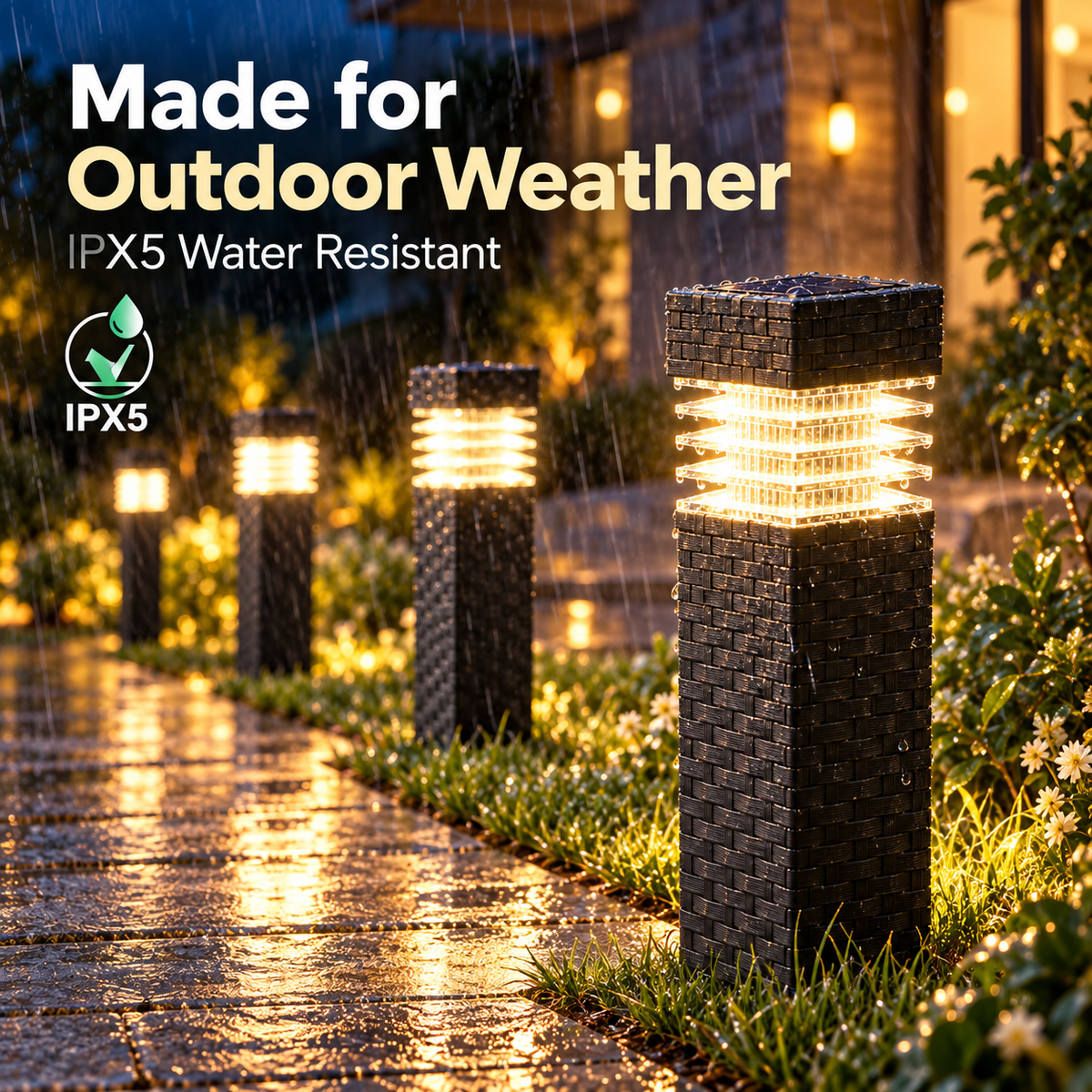 🌞 Solar Garden Pathway Lights – No Wires, Automatic Night Glow ✨