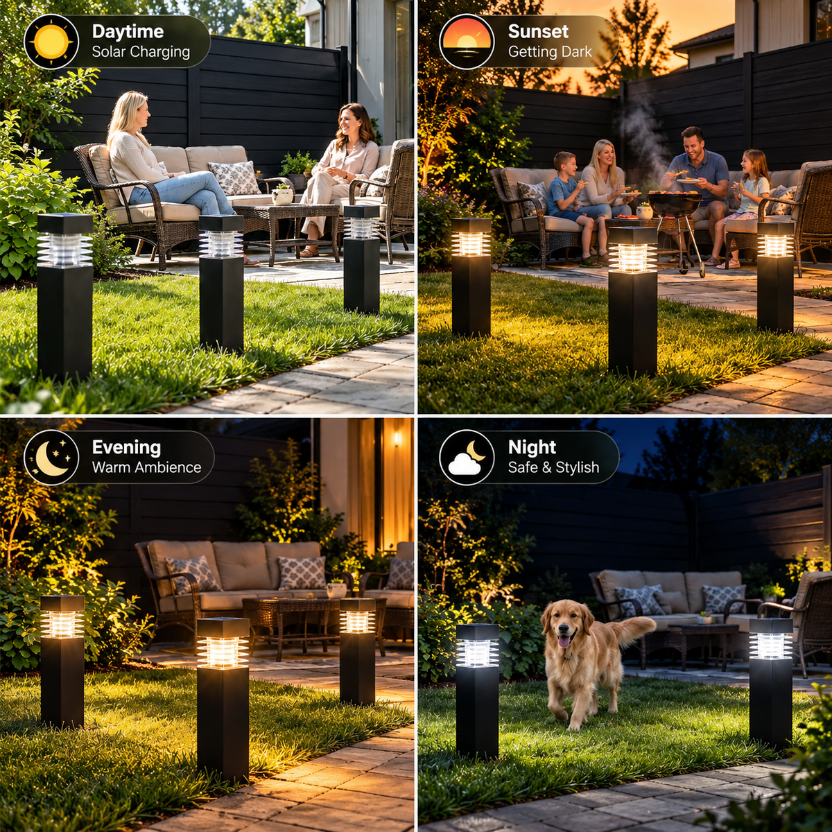 🌞 Solar Garden Pathway Lights – No Wires, Automatic Night Glow ✨