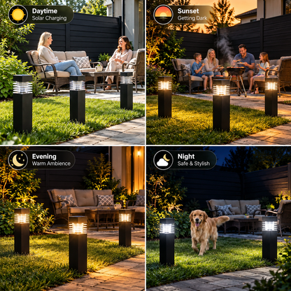 🌞 Solar Garden Pathway Lights – No Wires, Automatic Night Glow ✨