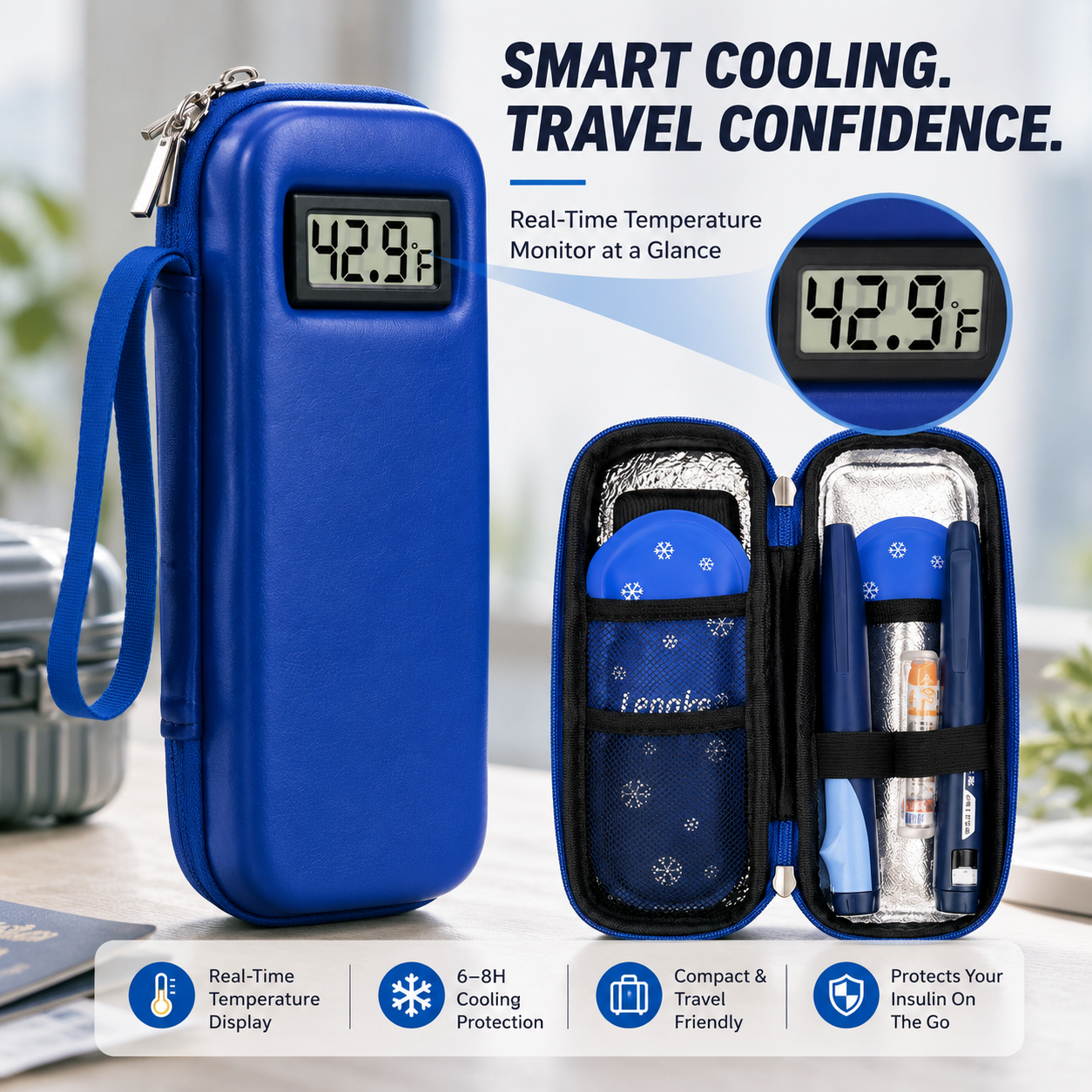 Insulin Cooler Travel Case with Temperature Display