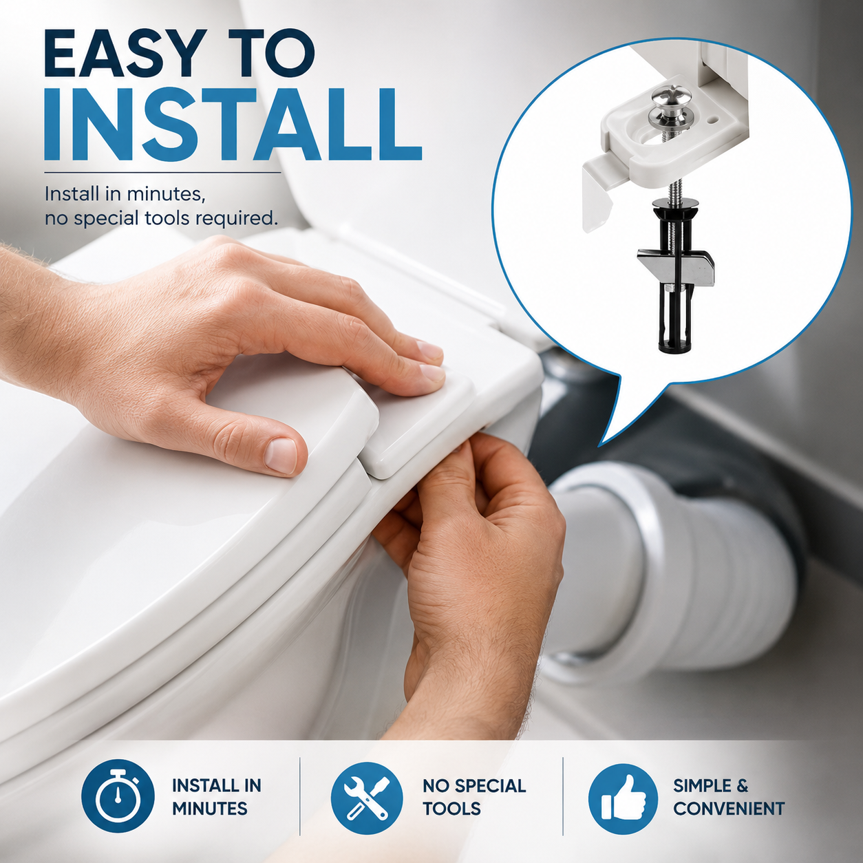 Heavy Duty Toilet Seat Fastener Bolt kit(A Set of 2 Pcs)🔥