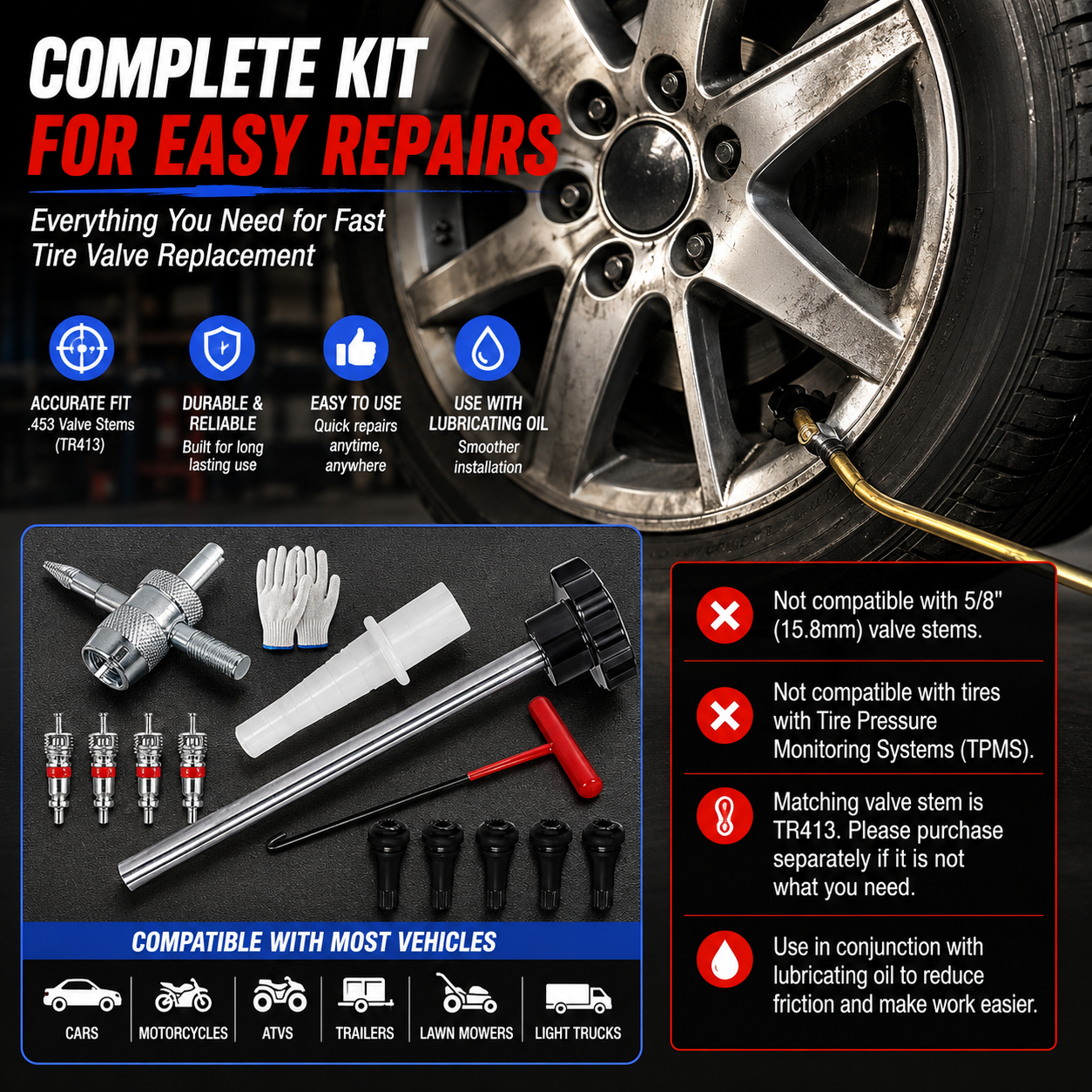 GJANSH 14-Piece Set Quick Change Tire Valve Tool Kit