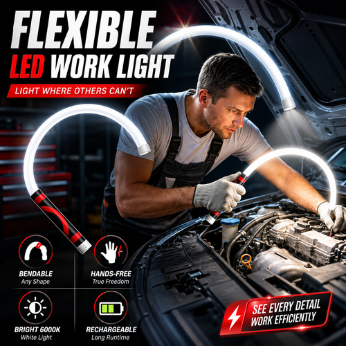 THOUSAND SUNNY Flexible LED Light Stick 30", Rechargeable Bendable Work Light with 3 Modes High Lumen