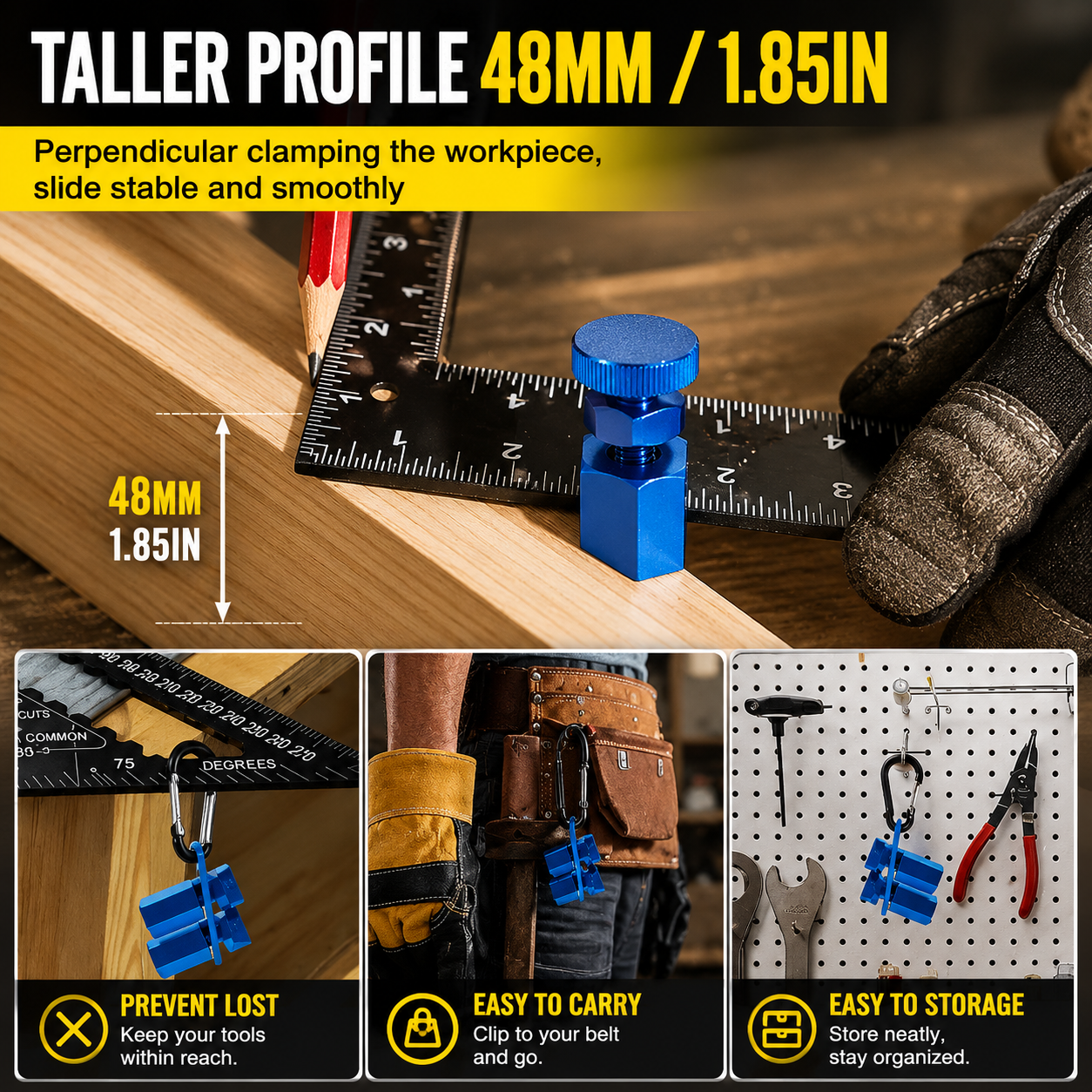 Tall Stair Gauges for Framing Square with Holder and Hook
