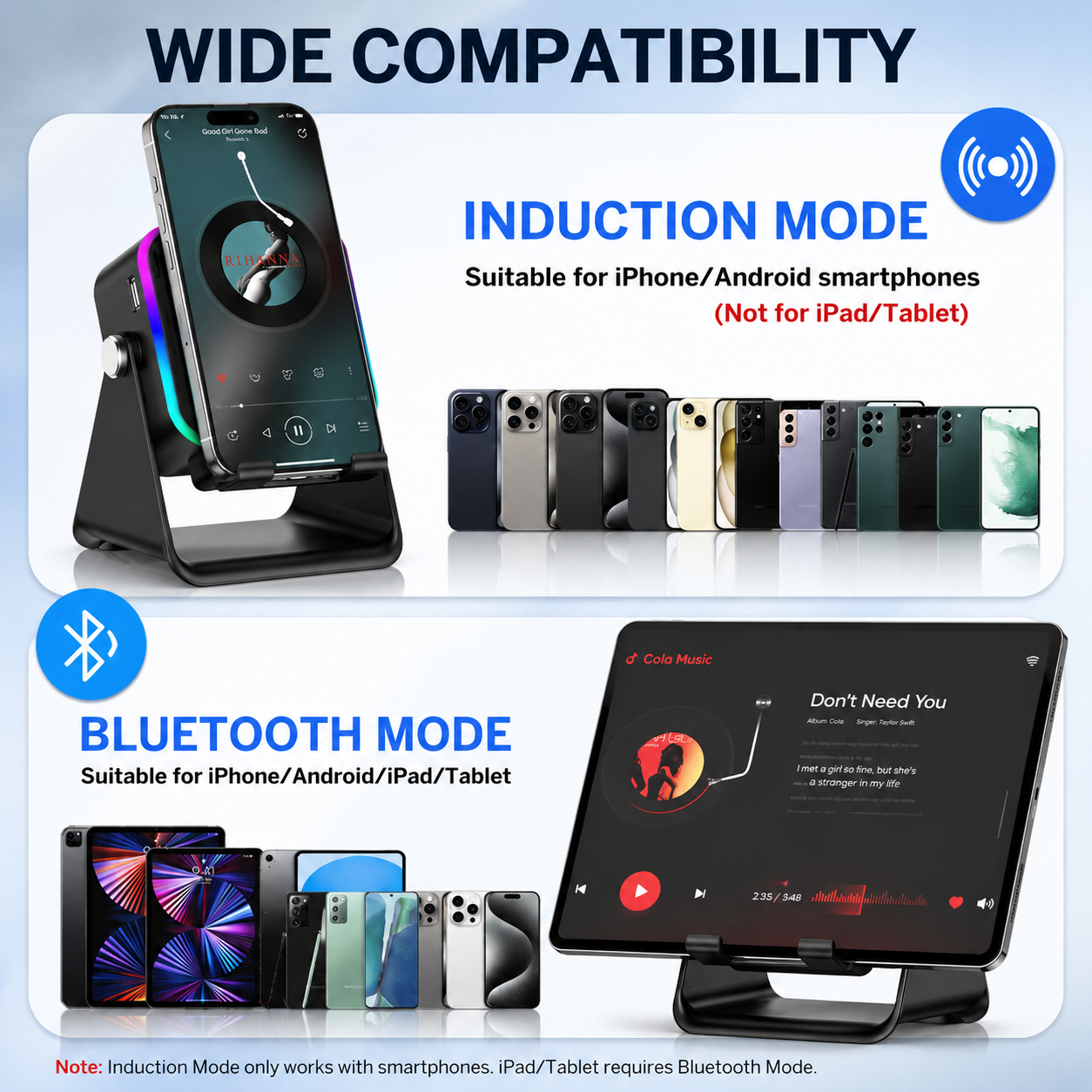 Turn Your Phone Into A Mini Theater™ | Induction Speaker & RGB Phone Stand