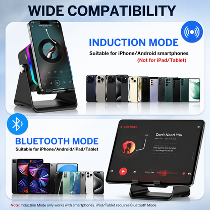 Turn Your Phone Into A Mini Theater™ | Induction Speaker & RGB Phone Stand