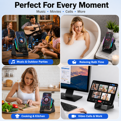 Turn Your Phone Into A Mini Theater™ | Induction Speaker & RGB Phone Stand