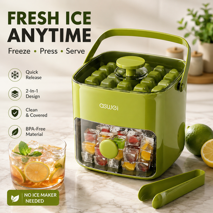 Fresh Ice Anytime™ | 2-In-1 Ice Tray & Storage Container