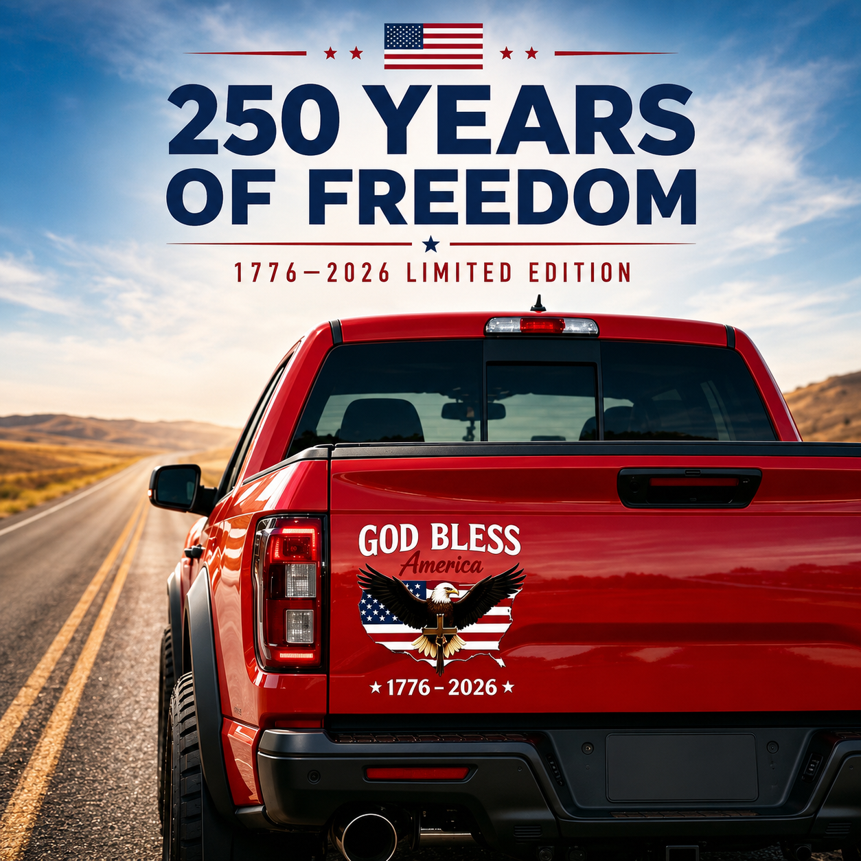 USA 250th Anniversary Eagle Car Decal | 1776–2026 5Pcs