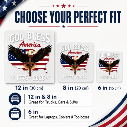 USA 250th Anniversary Eagle Car Decal | 1776–2026 5Pcs
