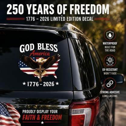 USA 250th Anniversary Eagle Car Decal | 1776–2026 5Pcs