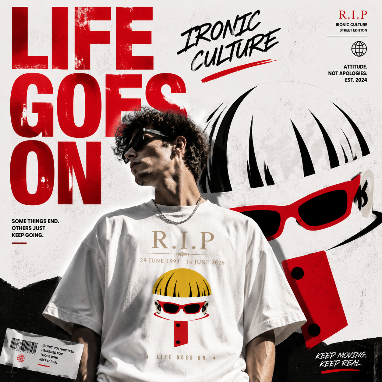 Oliver “LIFE GOES ON” Oversized Graphic Tee