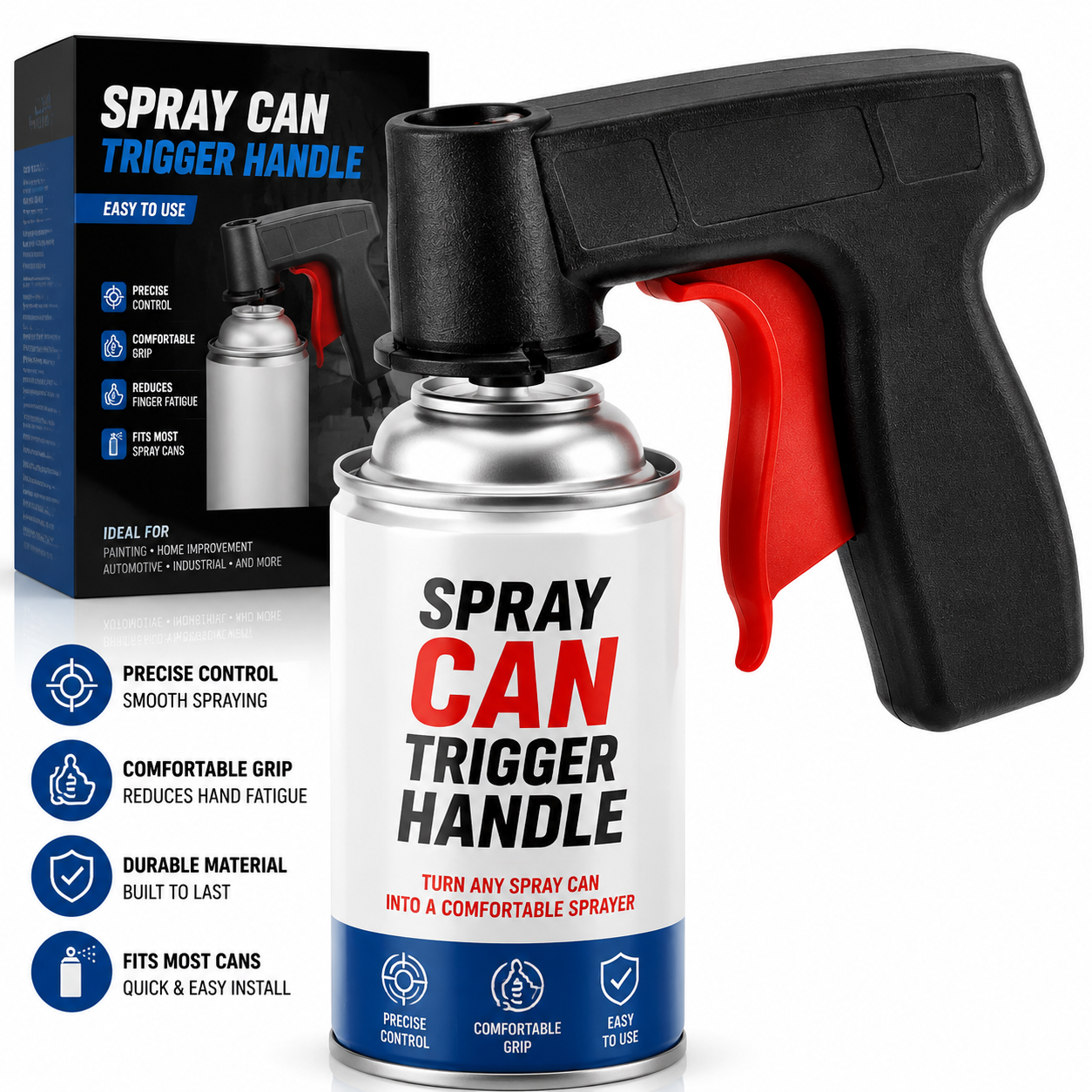 Spray Can Trigger Handle – Ergonomic Full-Hand Paint Sprayer Adapter for Smooth, Pain-Free Painting(2PCS)