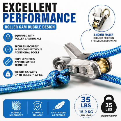 Retractable Ratchet Hanging Rope – Adjustable Locking Rope for Camping & Home Use