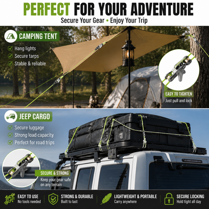 Retractable Ratchet Hanging Rope – Adjustable Locking Rope for Camping & Home Use