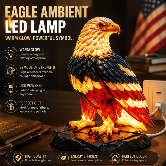 Eagle Ambient LED Desk Lamp – Decorative Warm Glow Night Light USB Powered Home Decor