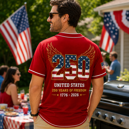 🇺🇸 250th Anniversary Freedom Baseball Jersey – 1776–2026 Limited Edition