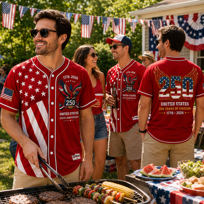 🇺🇸 250th Anniversary Freedom Baseball Jersey – 1776–2026 Limited Edition