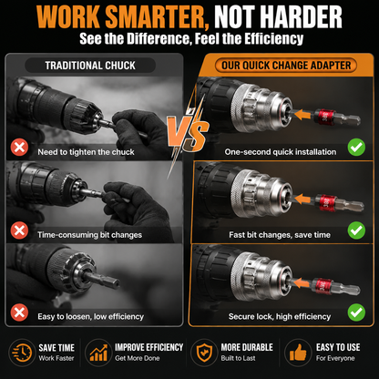 ⚡ 3/8 Quick Change Hex Bit Adapter – One Second Tool Switching System