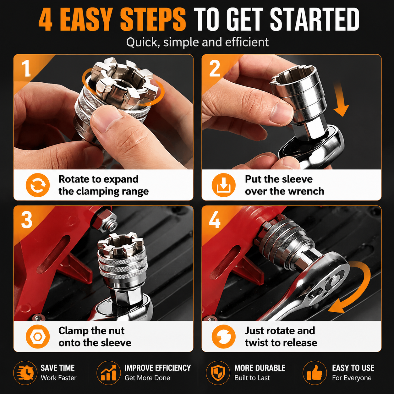⚡ 3/8 Quick Change Hex Bit Adapter – One Second Tool Switching System